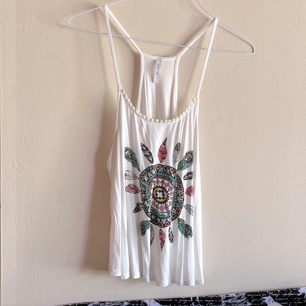 Graphic racerback crop top